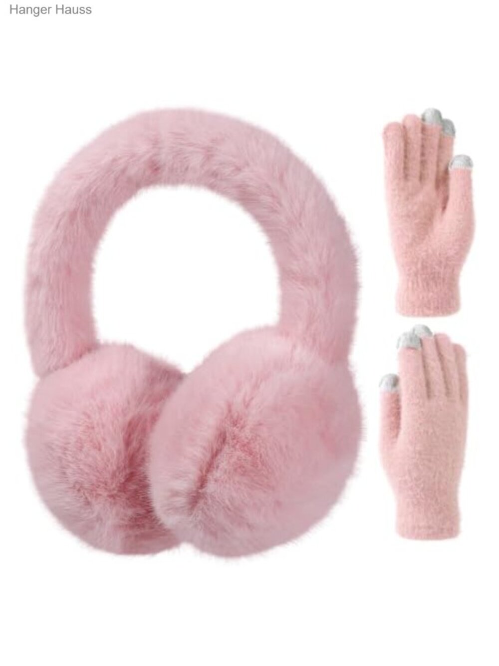Faux Fur Winter Earmuffs and Touch Screen Gloves Set